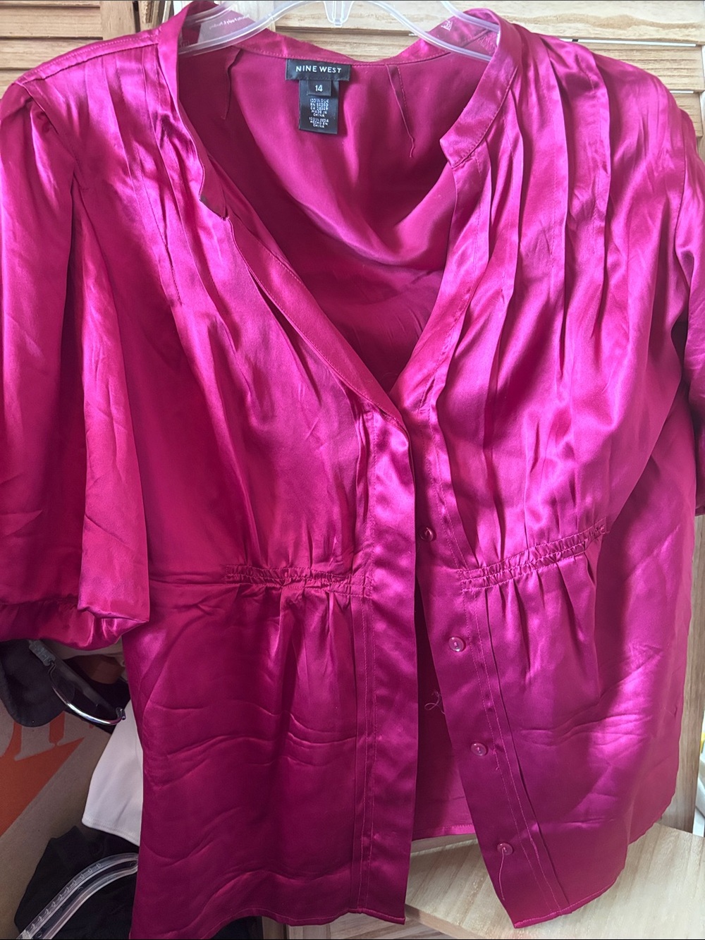 Nine West Silk Button-Down Women's Blouse 14